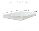Chime 8 Inch Memory Foam White Twin Mattress in a Box by Ashley at Eve Furniture