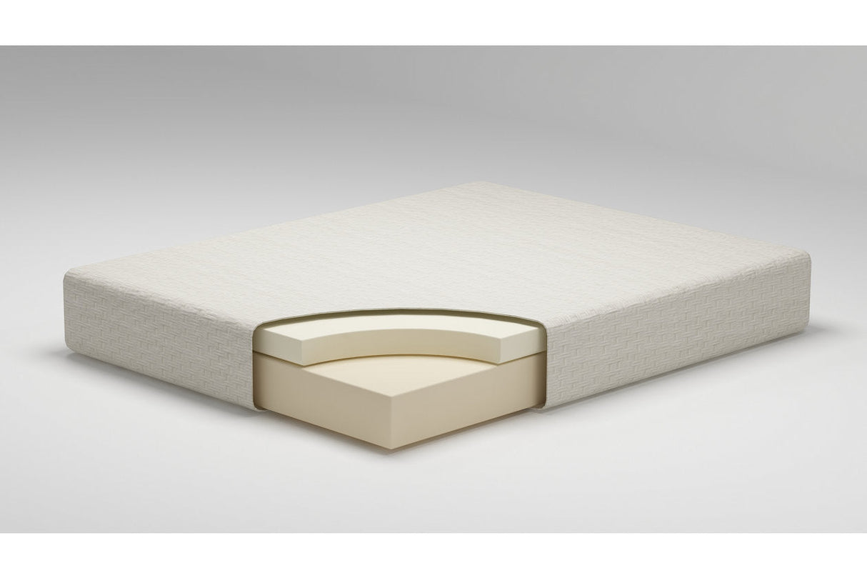 Chime 8 Inch Memory Foam White Twin Mattress in a Box by Ashley at Eve Furniture