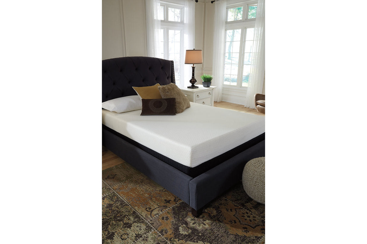 Chime 8 Inch Memory Foam White Twin Mattress in a Box by Ashley at Eve Furniture