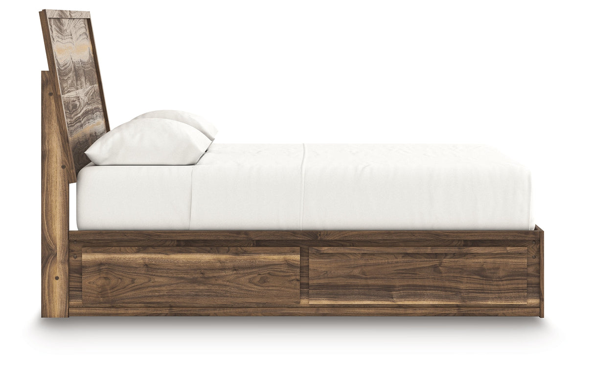 Chirason Brown Queen Panel Bed with Storage by Ashley at Eve Furniture