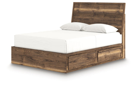 Chirason Brown Queen Panel Bed with Storage by Ashley at Eve Furniture