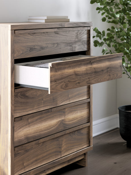 Chirason Brown Storage Panel Bedroom Set with 4 Side Drawers by Ashley at Eve Furniture