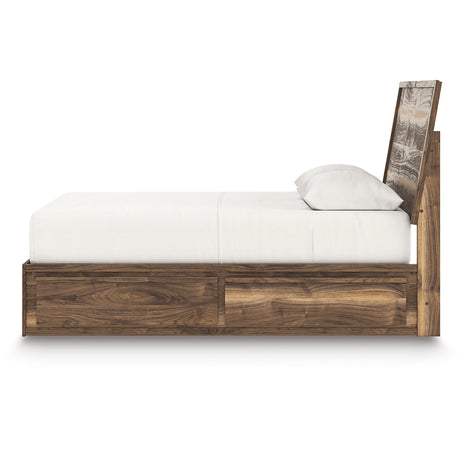 Chirason Brown Storage Panel Bedroom Set with 4 Side Drawers by Ashley at Eve Furniture