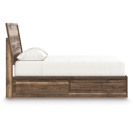 Chirason Brown Storage Panel Bedroom Set with 4 Side Drawers by Ashley at Eve Furniture