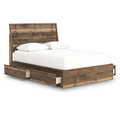 Chirason Brown Storage Panel Bedroom Set with 4 Side Drawers by Ashley at Eve Furniture