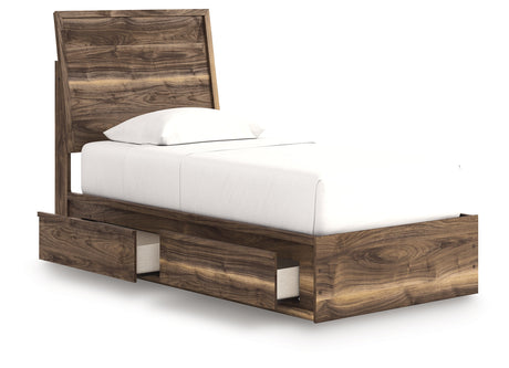 Chirason Brown Twin Panel Bed with Storage by Ashley at Eve Furniture