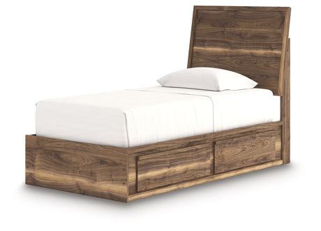 Chirason Brown Twin Panel Bed with Storage by Ashley at Eve Furniture