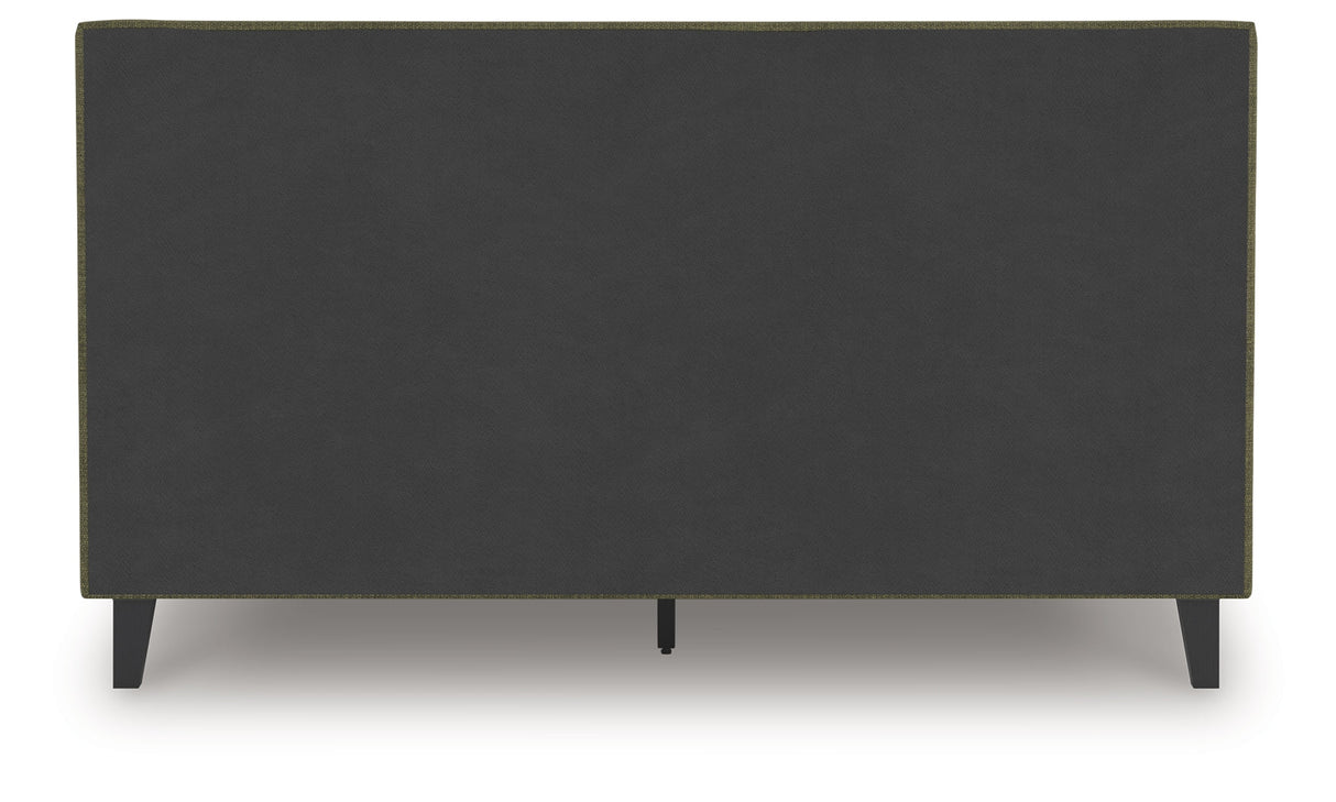 Chirason Sage Green California King Upholstered Bed with Roll Slats by Ashley at Eve Furniture