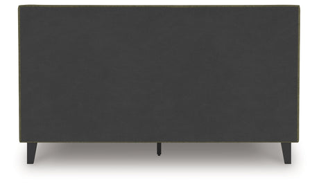 Chirason Sage Green California King Upholstered Bed with Roll Slats by Ashley at Eve Furniture