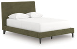 Chirason Sage Green Full Upholstered Bed with Roll Slats by Ashley at Eve Furniture