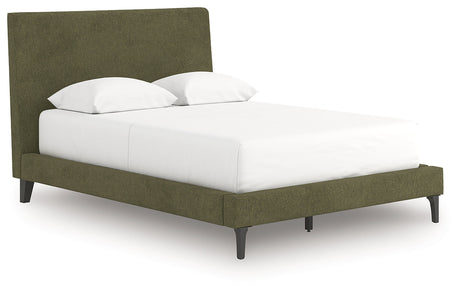 Chirason Sage Green Full Upholstered Bed with Roll Slats by Ashley at Eve Furniture