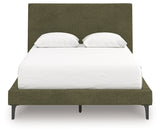 Chirason Sage Green Full Upholstered Bed with Roll Slats by Ashley at Eve Furniture