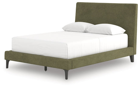 Chirason Sage Green Full Upholstered Bed with Roll Slats by Ashley at Eve Furniture