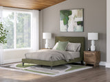 Chirason Sage Green Full Upholstered Bed with Roll Slats by Ashley at Eve Furniture