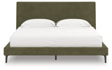 Chirason Sage Green King Upholstered Bed with Roll Slats by Ashley at Eve Furniture