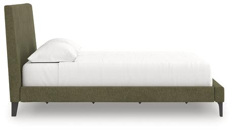 Chirason Sage Green King Upholstered Bed with Roll Slats by Ashley at Eve Furniture