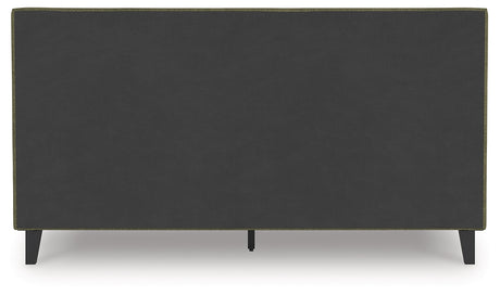 Chirason Sage Green King Upholstered Bed with Roll Slats by Ashley at Eve Furniture