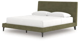 Chirason Sage Green King Upholstered Bed with Roll Slats by Ashley at Eve Furniture