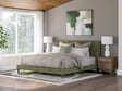 Chirason Sage Green King Upholstered Bed with Roll Slats by Ashley at Eve Furniture