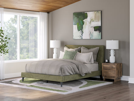 Chirason Sage Green Upholstered Bedroom Set by Ashley at Eve Furniture
