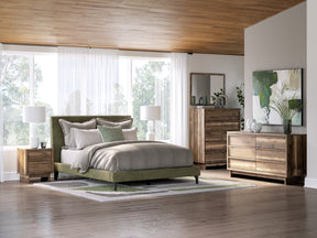 Chirason Sage Green Upholstered Bedroom Set by Ashley at Eve Furniture