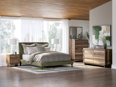 Chirason Sage Green Upholstered Bedroom Set by Ashley at Eve Furniture