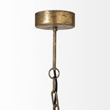 Chiron II Gold Metal Globe Six Bulb Chandelier by Mercana at Eve Furniture