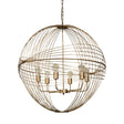 Chiron II Gold Metal Globe Six Bulb Chandelier by Mercana at Eve Furniture