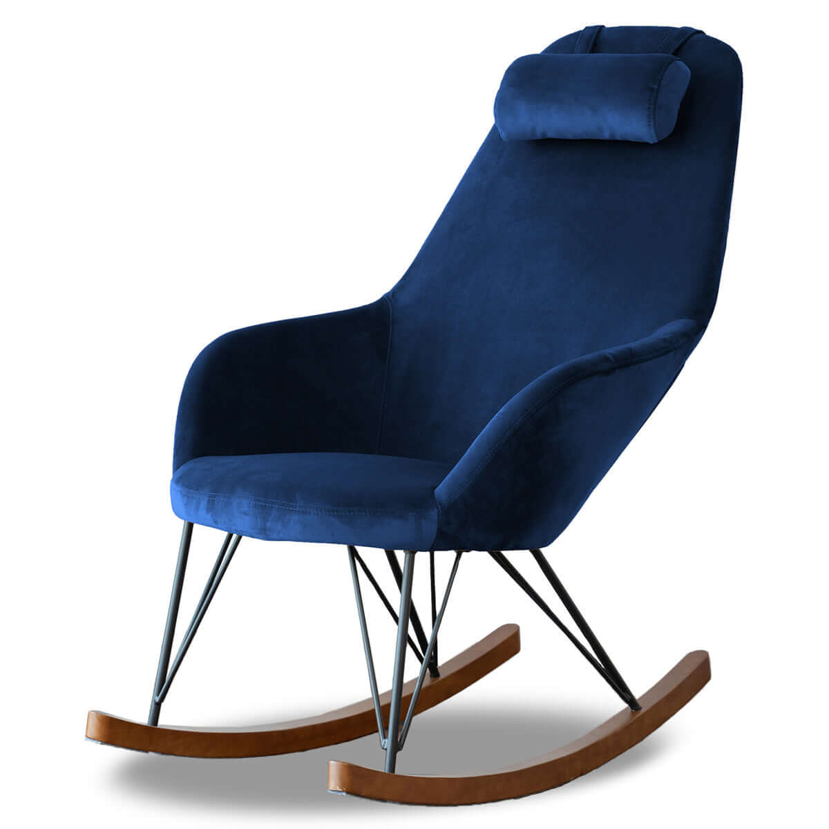 Chloe Mid Century Modern Rocker Livingroom and Bedroom Chair Grey Linen