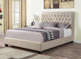 Chloe Oatmeal Tufted Upholstered Full Bed by Coaster at Eve Furniture