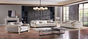 Chloe Off White Living Room Set by Cosmos Furniture at Eve Furniture