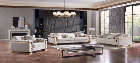 Chloe Off White Living Room Set by Cosmos Furniture at Eve Furniture