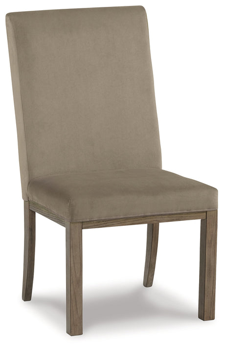 Chrestner Gray Dining Table and 8 Chairs by Ashley at Eve Furniture