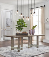 Chrestner Gray Dining Table and 8 Chairs by Ashley at Eve Furniture