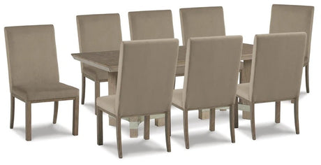 Chrestner Gray Dining Table and 8 Chairs by Ashley at Eve Furniture