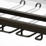 Chriselle Black Metal And Glass Two Tier Bar Cart by Mercana at Eve Furniture