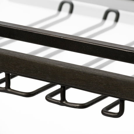 Chriselle Black Metal And Glass Two Tier Bar Cart by Mercana at Eve Furniture