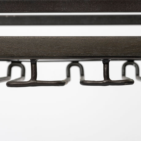 Chriselle Black Metal And Glass Two Tier Bar Cart by Mercana at Eve Furniture