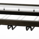 Chriselle Black Metal And Glass Two Tier Bar Cart by Mercana at Eve Furniture