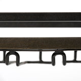 Chriselle Black Metal And Glass Two Tier Bar Cart by Mercana at Eve Furniture