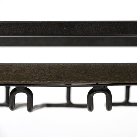 Chriselle Black Metal And Glass Two Tier Bar Cart by Mercana at Eve Furniture