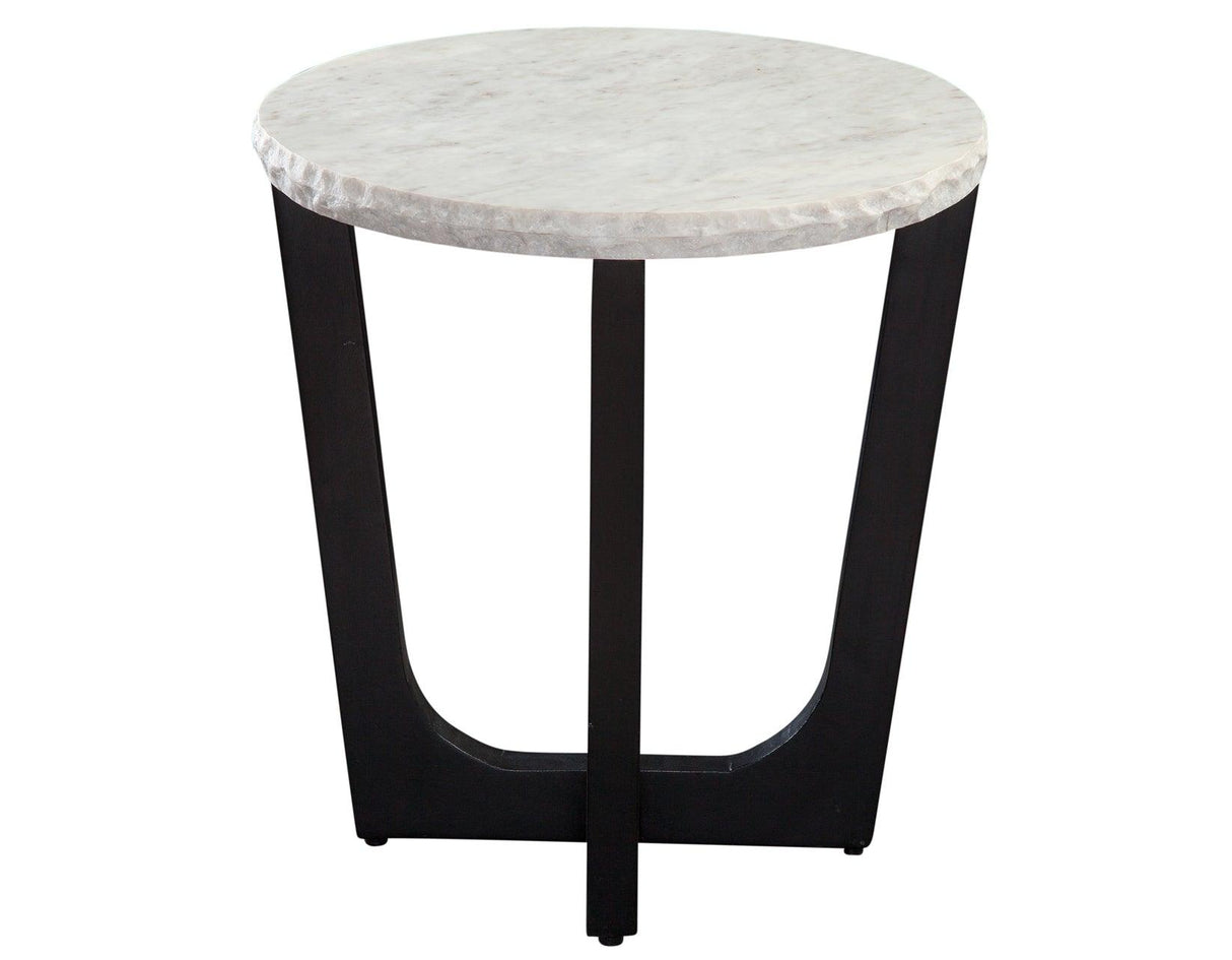 Chrissy 20″ Round White Marble End Table by Steve Silver at Eve Furniture