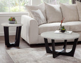Chrissy 20″ Round White Marble End Table by Steve Silver at Eve Furniture