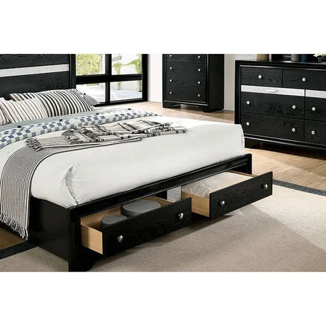 Chrissy Black 4-Piece Queen Bedroom Set by Furniture of America at Eve Furniture