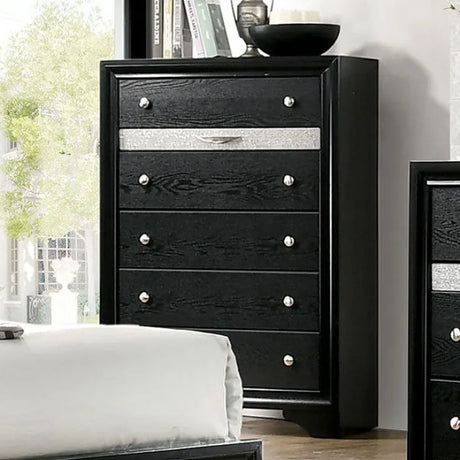 Chrissy Black 5-Piece Queen Bedroom Set by Furniture of America at Eve Furniture
