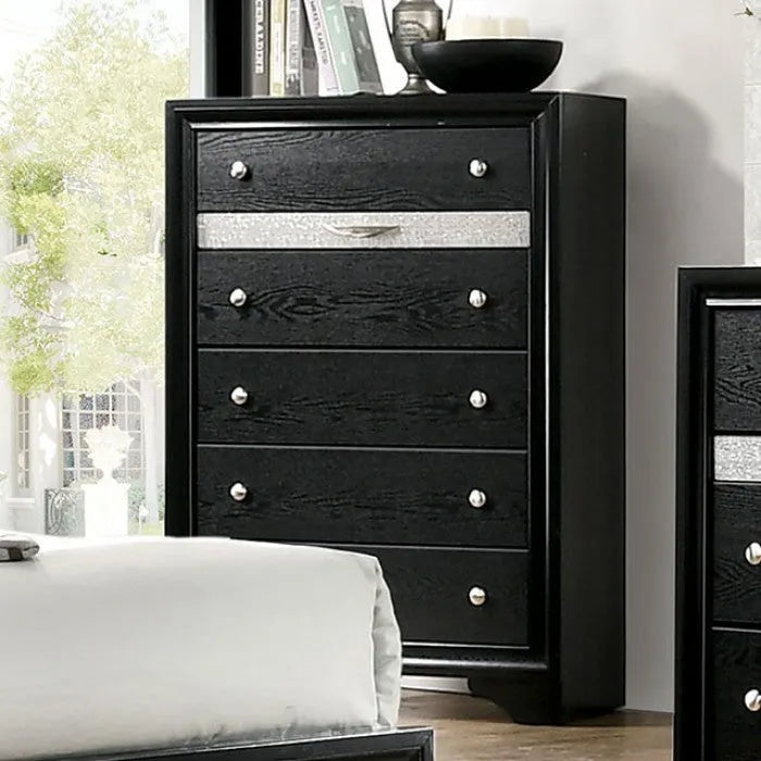 Chrissy Black 5-Piece Queen Bedroom Set by Furniture of America at Eve Furniture