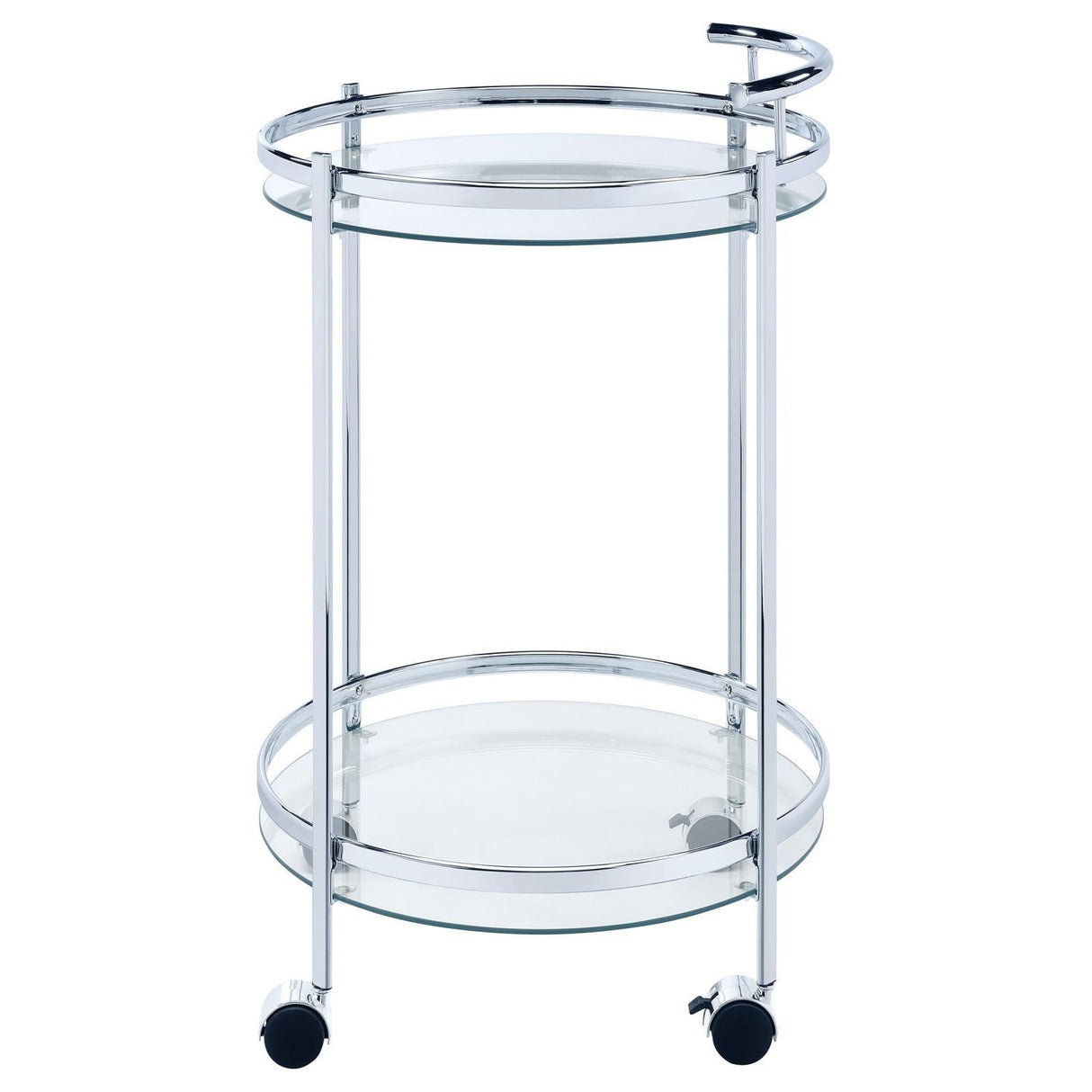 Chrissy Chrome Round Glass Bar Cart by Coaster at Eve Furniture