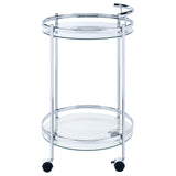 Chrissy Chrome Round Glass Bar Cart by Coaster at Eve Furniture