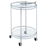 Chrissy Chrome Round Glass Bar Cart by Coaster at Eve Furniture