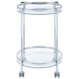 Chrissy Chrome Round Glass Bar Cart by Coaster at Eve Furniture